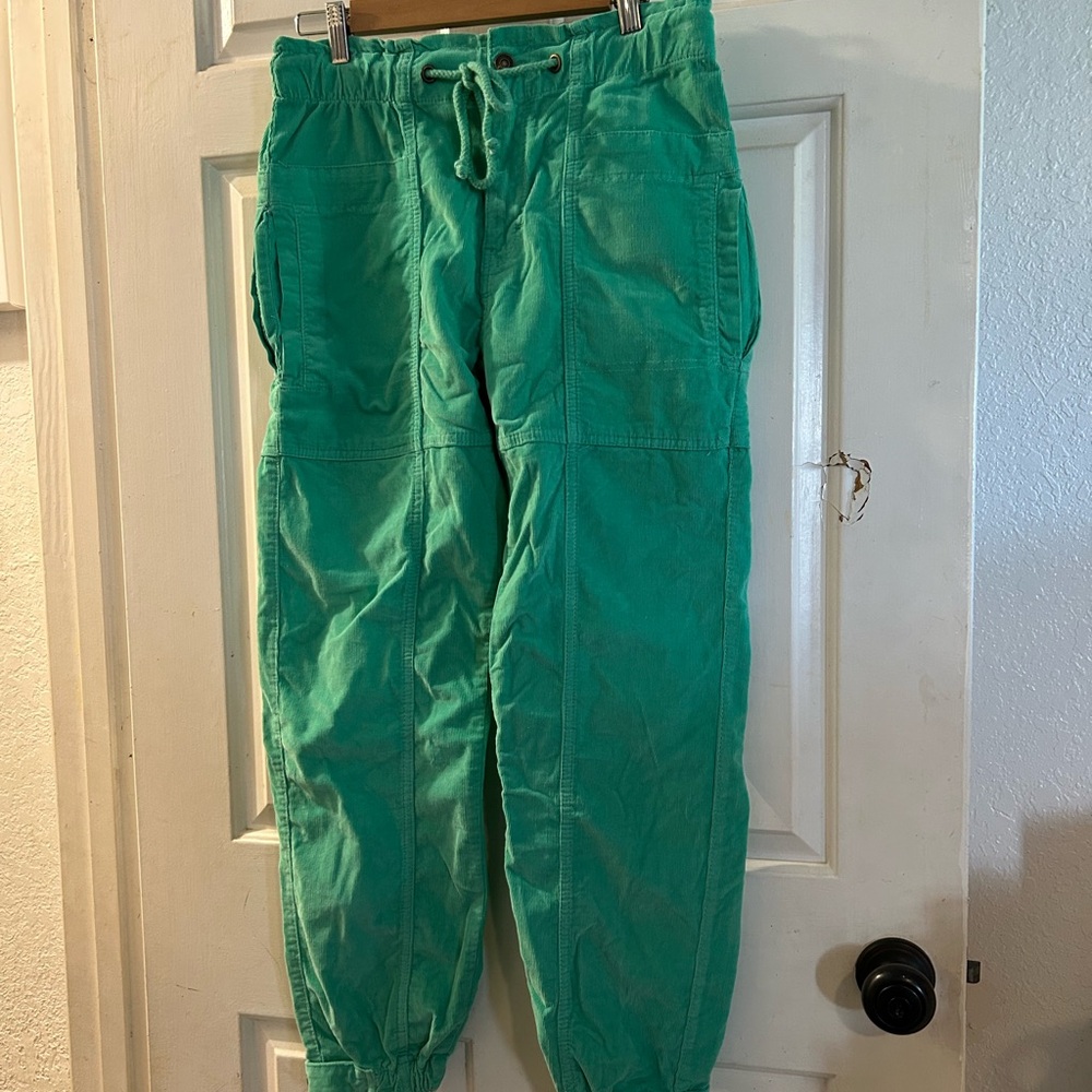 Free People Green Drawstring Cargo Joggers
